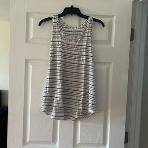 Lululemon Athletica Black and White Striped ultra soft Tank Top VGUC 12/14
